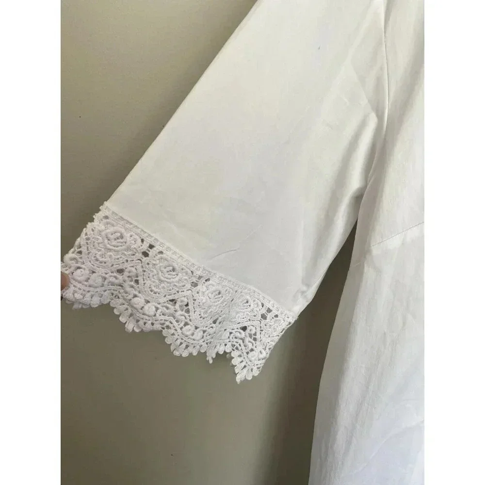 NWT Eloquii Cover Up Dress Sheath White Lace Crochet Size 16 New